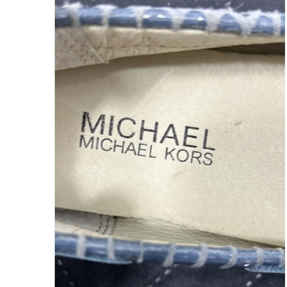 > Michael Kors Textured Blue  Leather Flats Women's Size 7.5
